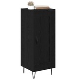 VidaXL Dressoir Zwart Eiken 34,5 x 34 x 90 cm Gemonteerd hout en ijzer