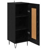 VidaXL Dressoir Zwart Eiken 34,5 x 34 x 90 cm Gemonteerd hout en ijzer