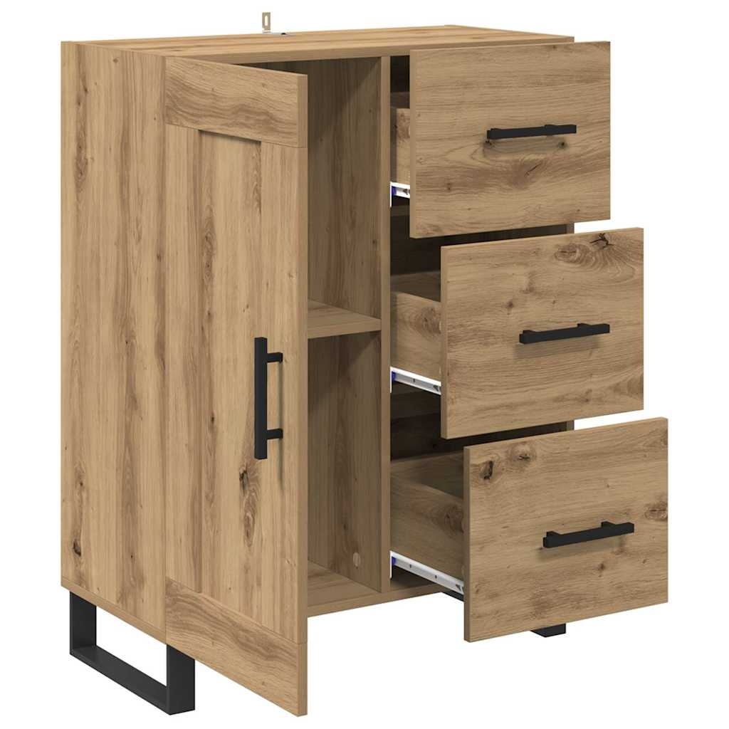 VidaXL Dressoir met lade Artisan Eiken 69,5 x 34 x 90 cm