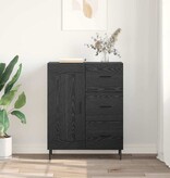 VidaXL Dressoir Zwart Eiken 69,5 x 34 x 90 cm Gemonteerd hout en ijzer