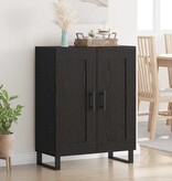 VidaXL Dressoir Zwart Eiken 69,5 x 34 x 90 cm Gemonteerd hout en ijzer