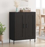 VidaXL Dressoir Zwart Eiken 69,5 x 34 x 90 cm Gemonteerd hout en ijzer
