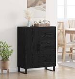VidaXL Dressoir Zwart Eiken 69,5 x 34 x 90 cm Gemonteerd hout en ijzer
