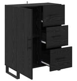 VidaXL Dressoir Zwart Eiken 69,5 x 34 x 90 cm Gemonteerd hout en ijzer