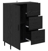 VidaXL Dressoir Zwart Eiken 69,5 x 34 x 90 cm Gemonteerd hout en ijzer