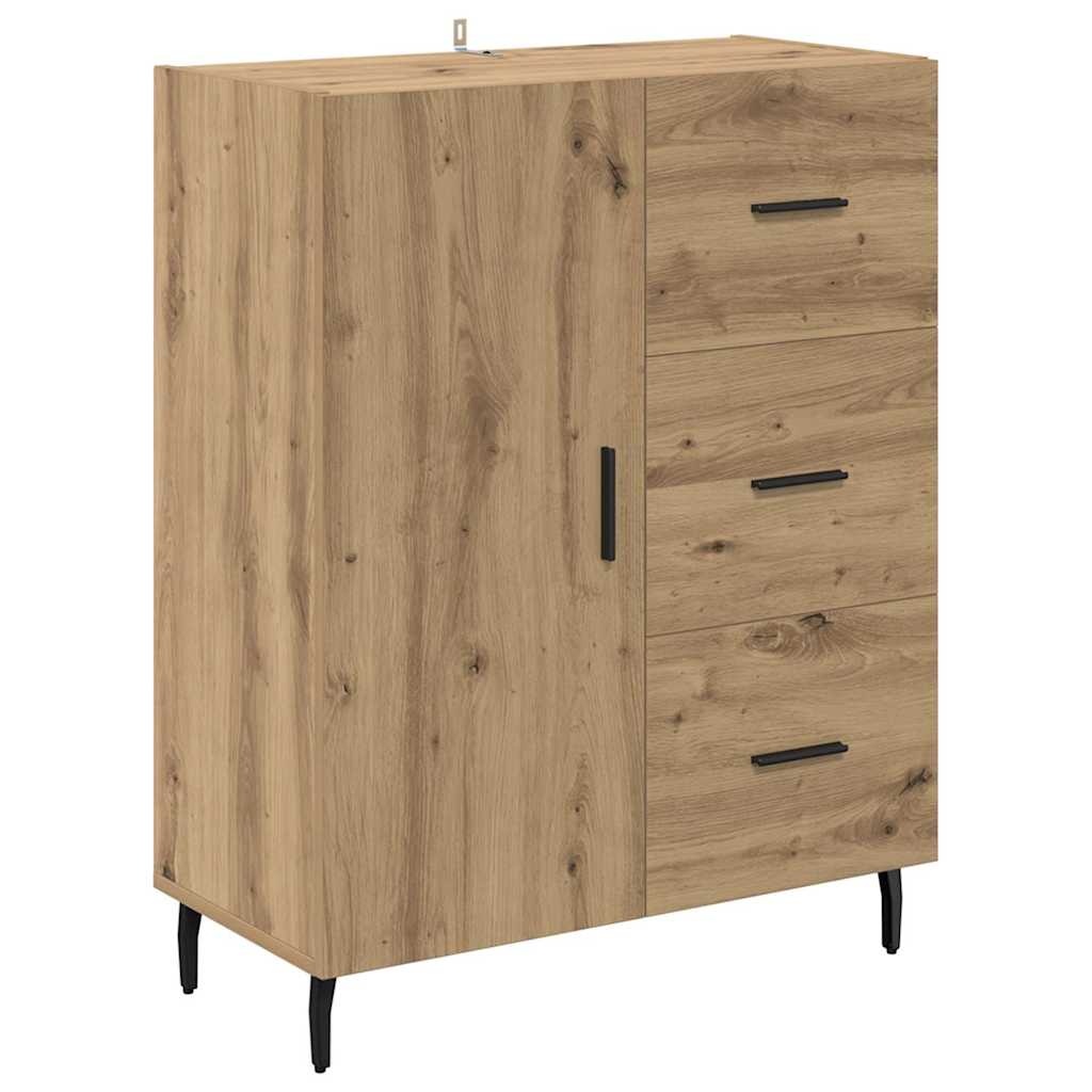 VidaXL Dressoir met lade Artisan Eiken 69,5 x 34 x 90 cm