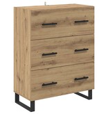 VidaXL Dressoir met lade Artisan Eiken 69,5 x 34 x 90 cm