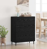 VidaXL Dressoir Zwart Eiken 69,5 x 34 x 90 cm Gemonteerd hout en ijzer