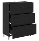 VidaXL Dressoir Zwart Eiken 69,5 x 34 x 90 cm Gemonteerd hout en ijzer