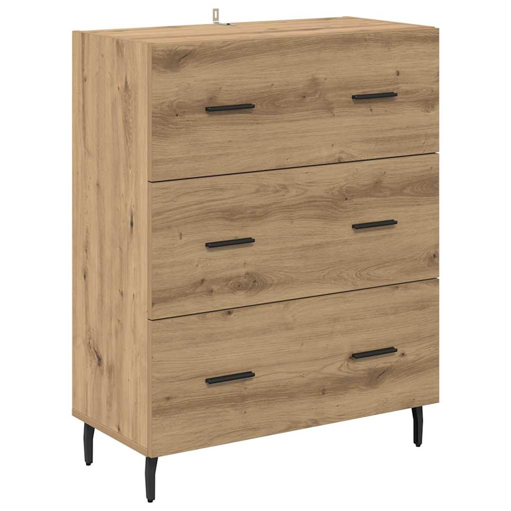 VidaXL Dressoir met lade Artisan Eiken 69,5 x 34 x 90 cm