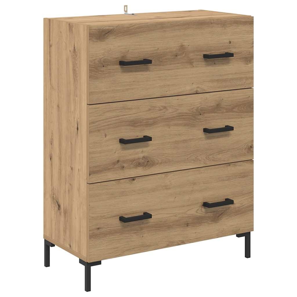 VidaXL Dressoir met lade Artisan Eiken 69,5 x 34 x 90 cm