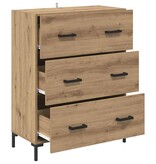 VidaXL Dressoir met lade Artisan Eiken 69,5 x 34 x 90 cm
