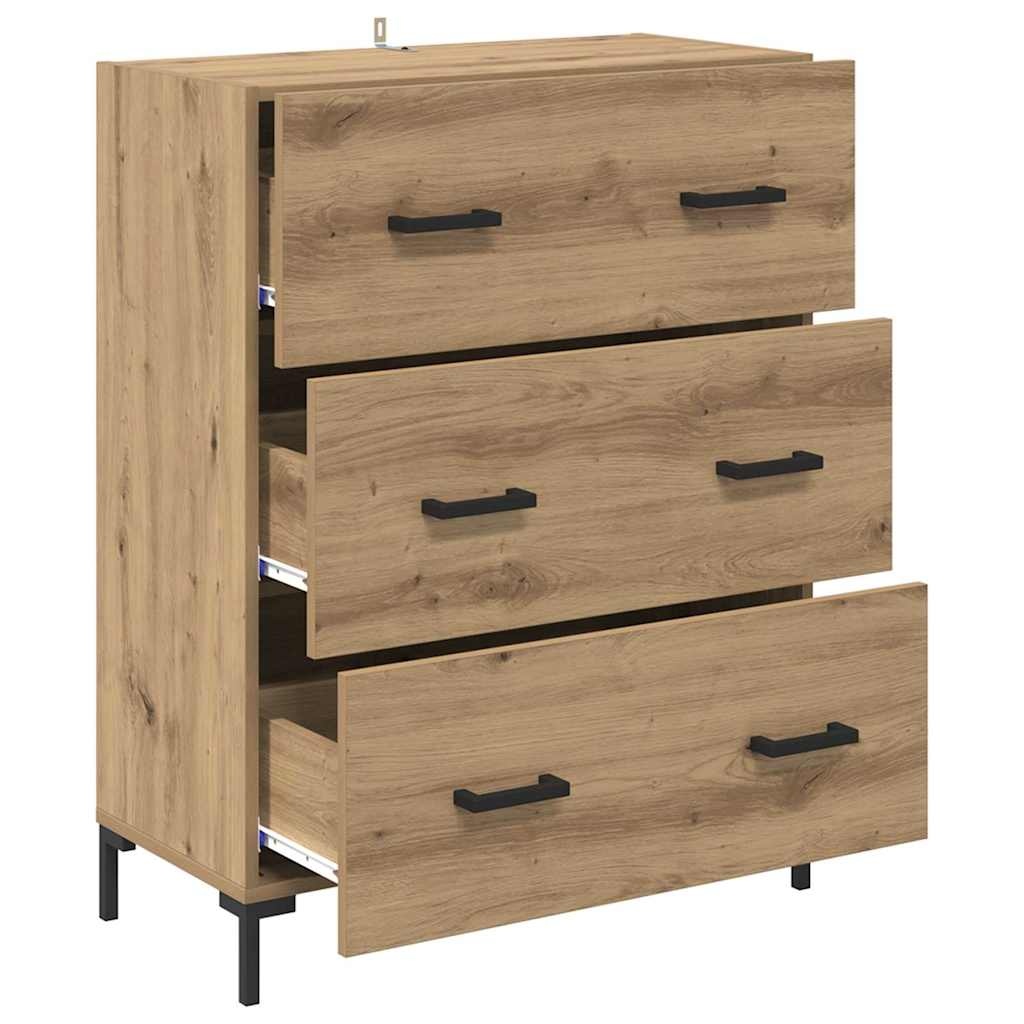 VidaXL Dressoir met lade Artisan Eiken 69,5 x 34 x 90 cm