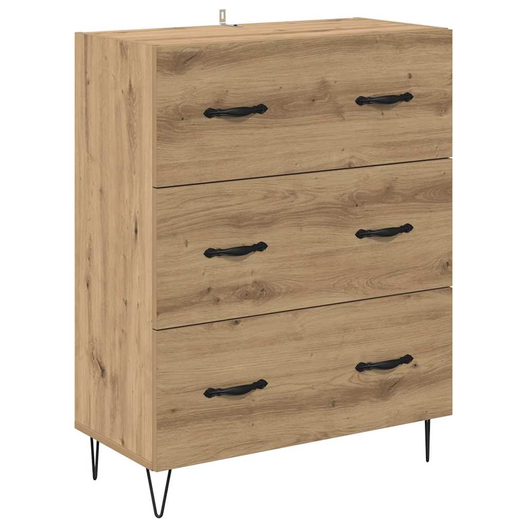 VidaXL Dressoir met lade Artisan Eiken 69,5 x 34 x 90 cm