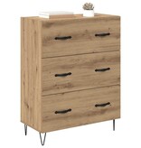 VidaXL Dressoir met lade Artisan Eiken 69,5 x 34 x 90 cm