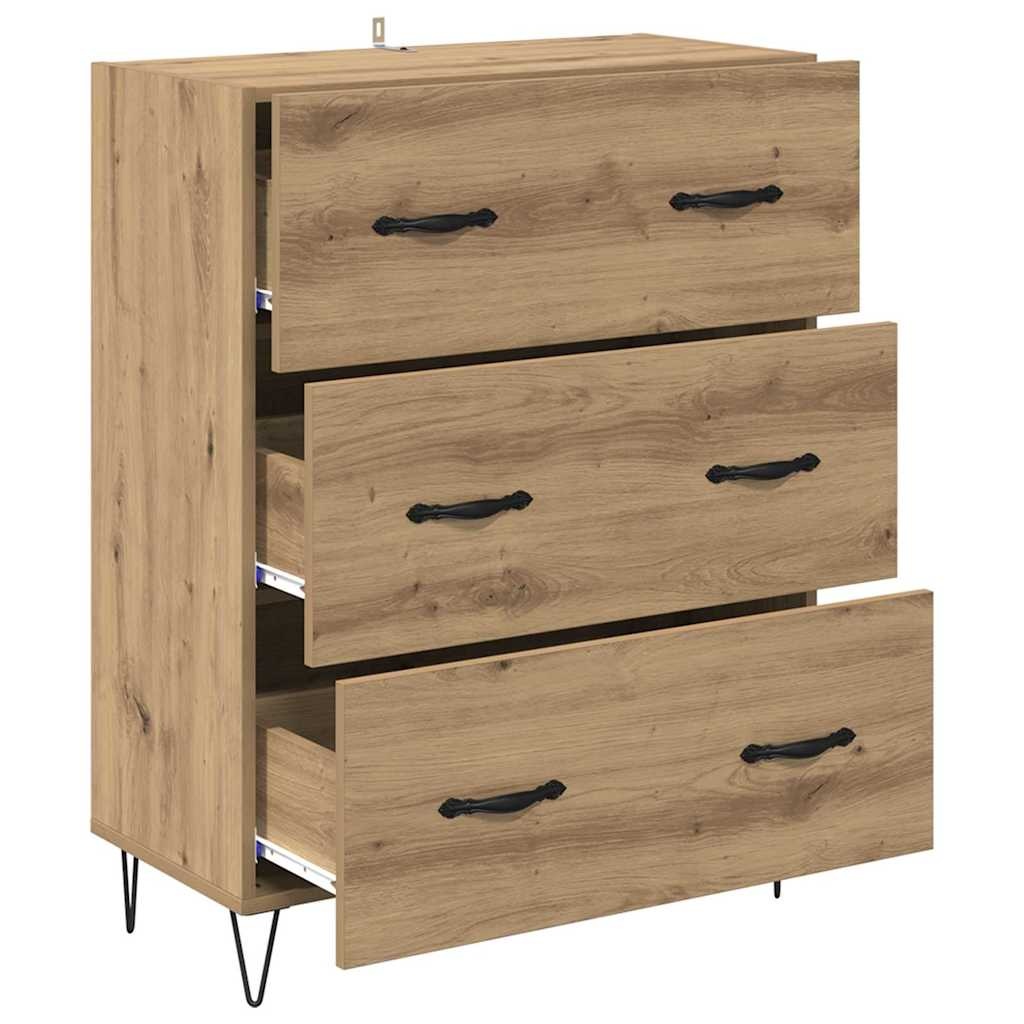 VidaXL Dressoir met lade Artisan Eiken 69,5 x 34 x 90 cm
