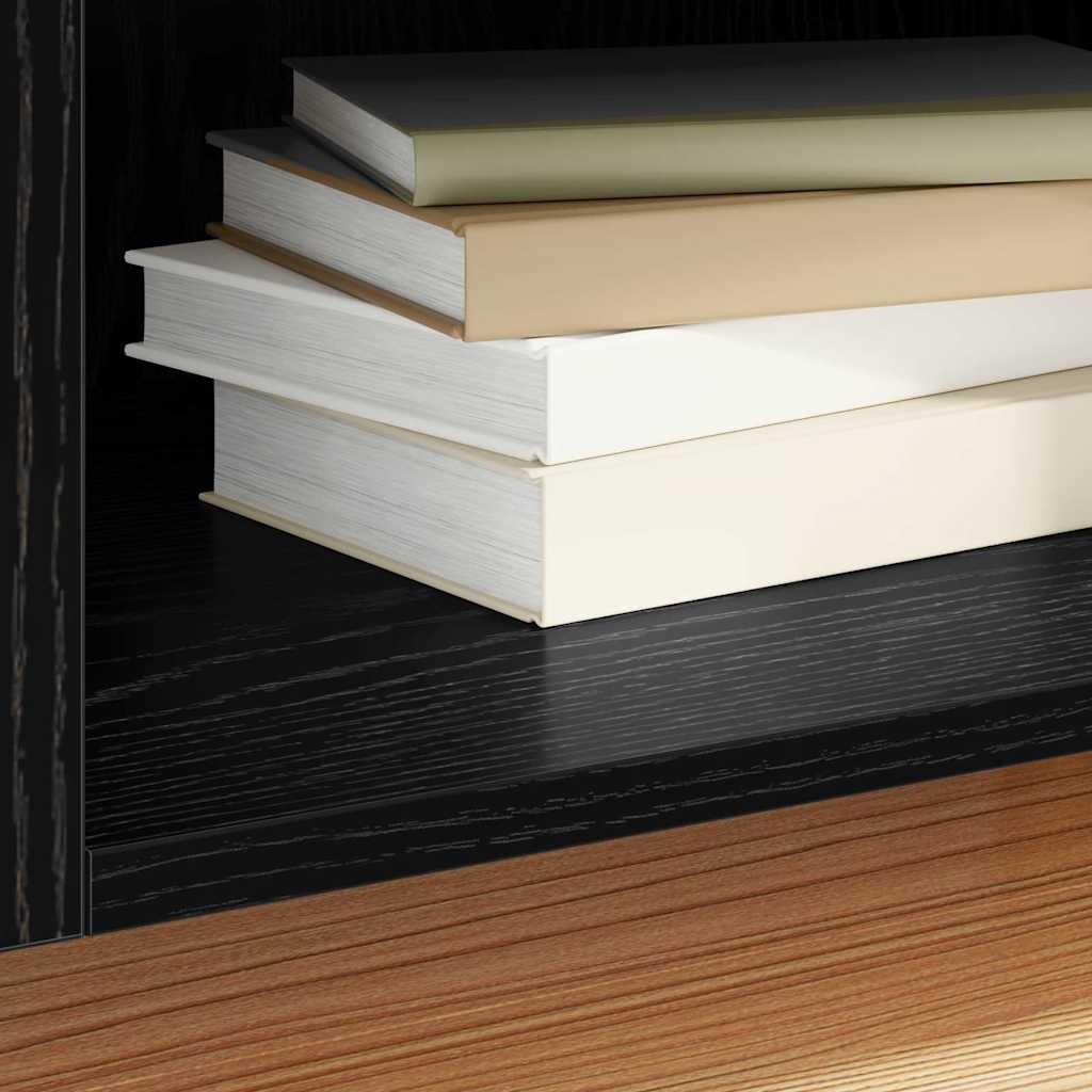 VidaXL Platenkast Zwart Eiken 121 x 38 x 48 cm Bewerkt hout