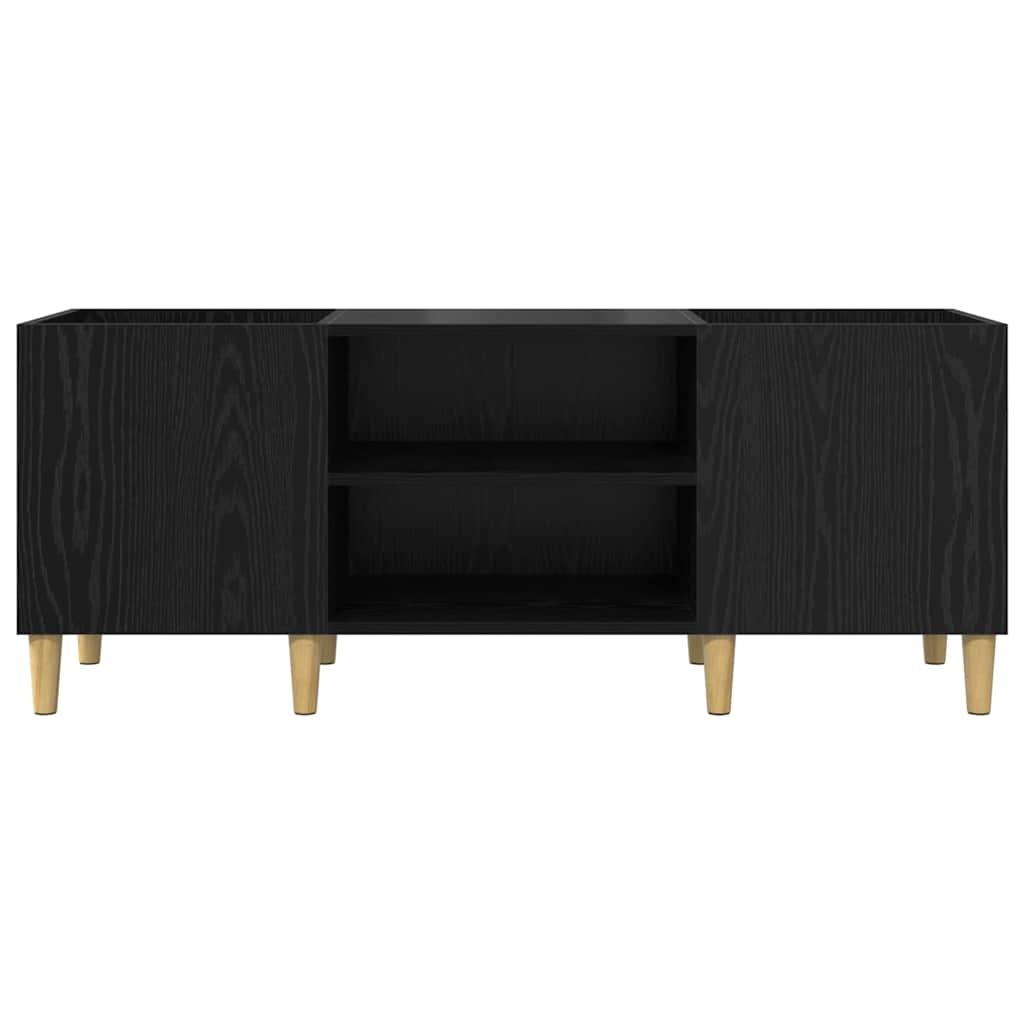 VidaXL Platenkast Zwart Eiken 121 x 38 x 48 cm Bewerkt hout