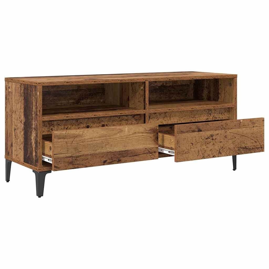 VidaXL TV-kast Oud Hout 100 x 34,5 x 44,5 cm Gemonteerd hout en ijzer