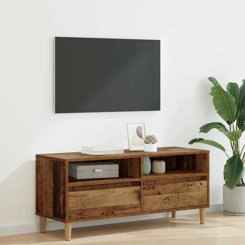 VidaXL TV-kast met lade Oud Hout 100 x 34,5 x 44,5 cm Bewerkt hout
