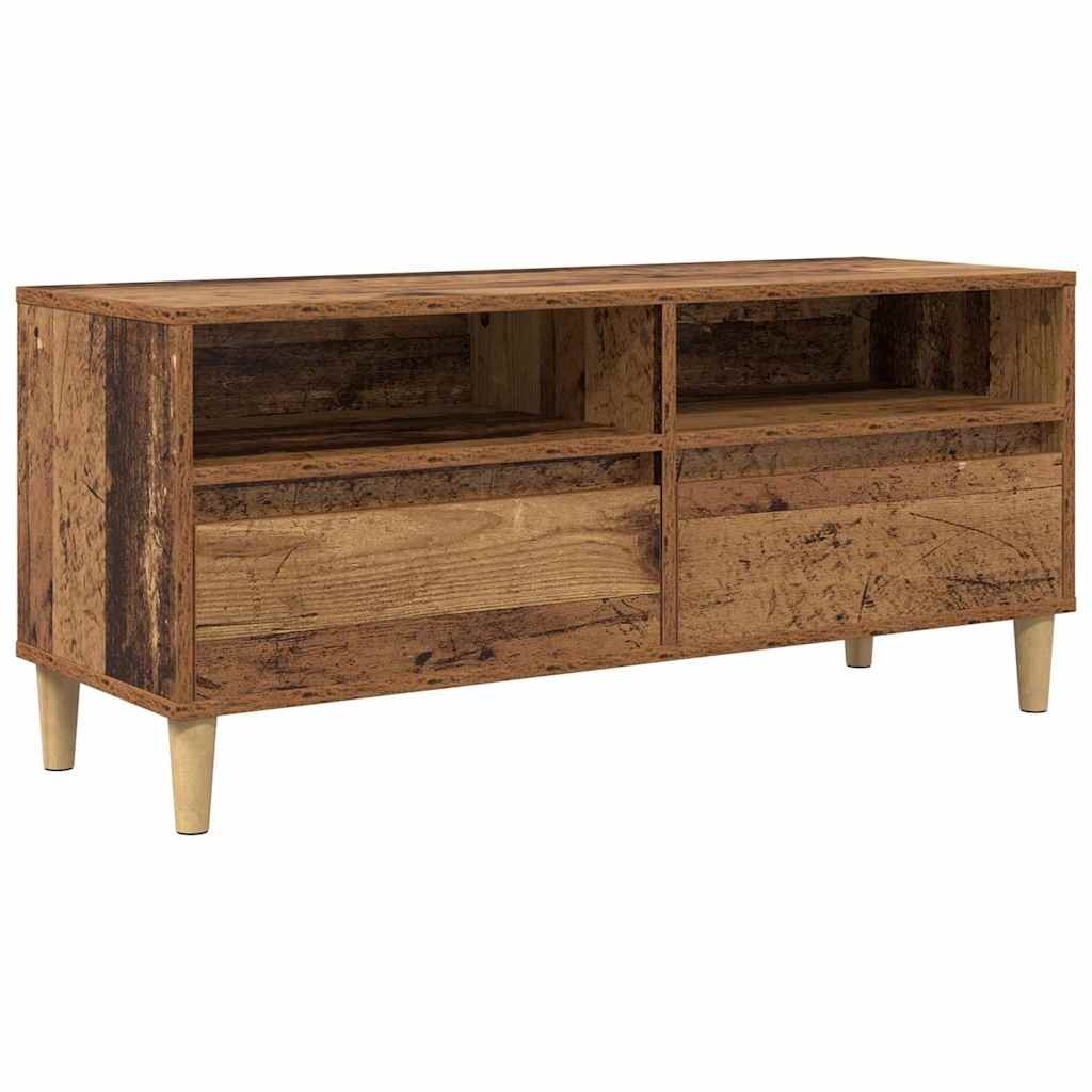 VidaXL TV-kast met lade Oud Hout 100 x 34,5 x 44,5 cm Bewerkt hout