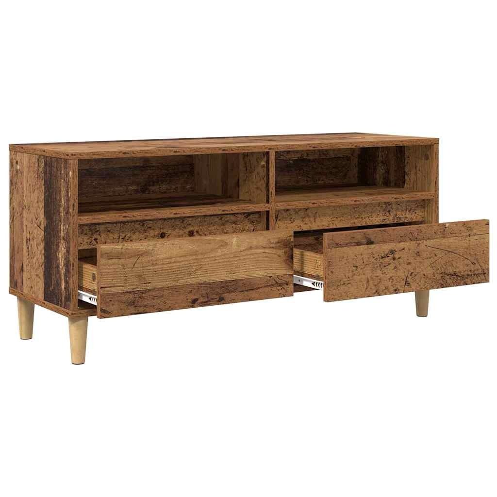 VidaXL TV-kast met lade Oud Hout 100 x 34,5 x 44,5 cm Bewerkt hout