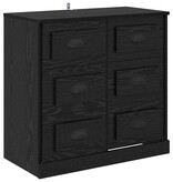 VidaXL Dressoir met lade Zwart Eiken 70 x 35,5 x 67,5 cm Bewerkt hout