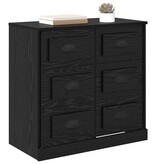 VidaXL Dressoir met lade Zwart Eiken 70 x 35,5 x 67,5 cm Bewerkt hout