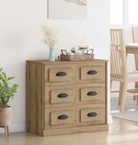 VidaXL Dressoir Artisan Eiken 70 x 35,5 x 67,5 cm Bewerkt hout