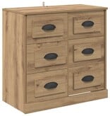 VidaXL Dressoir Artisan Eiken 70 x 35,5 x 67,5 cm Bewerkt hout