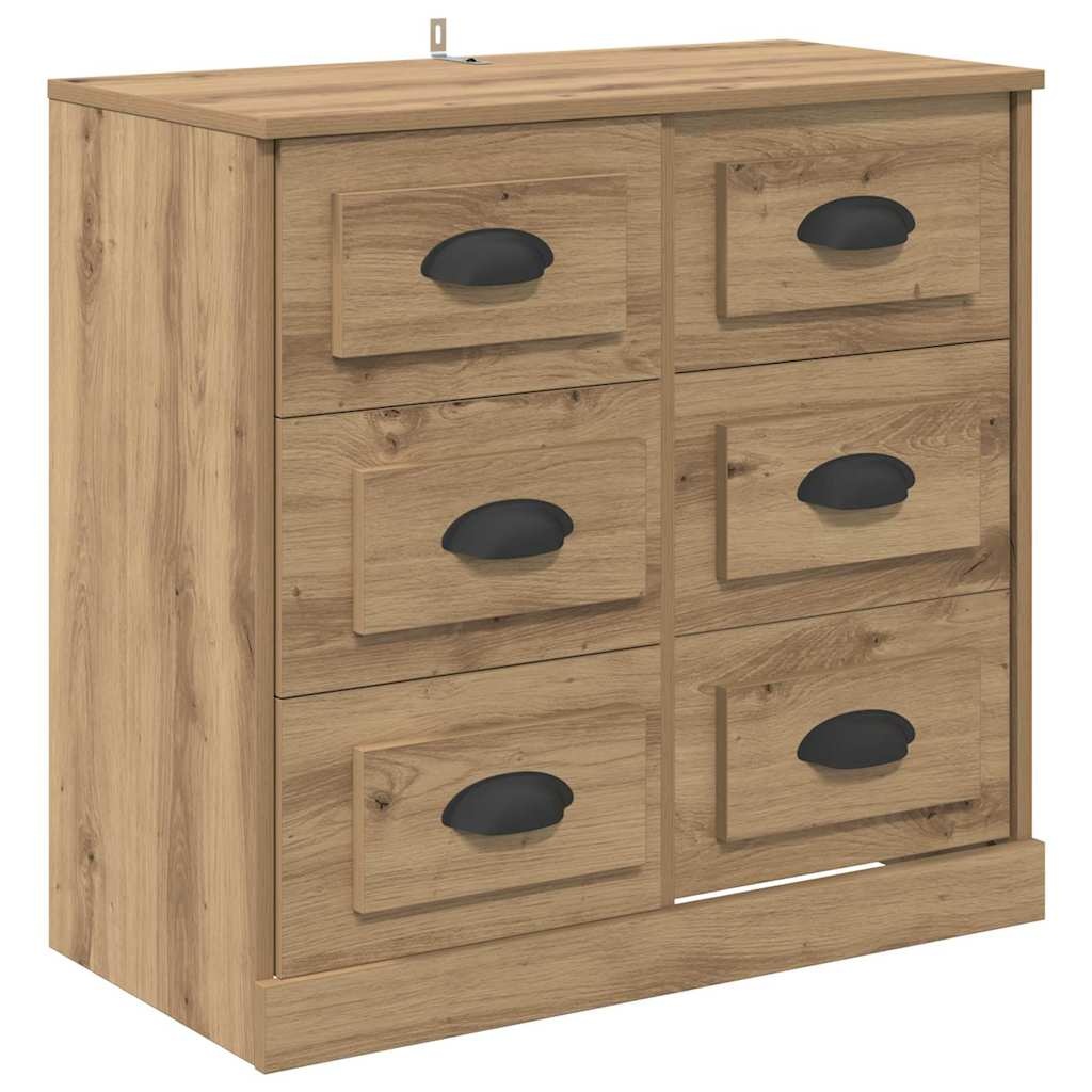 VidaXL Dressoir Artisan Eiken 70 x 35,5 x 67,5 cm Bewerkt hout