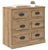 VidaXL Dressoir Artisan Eiken 70 x 35,5 x 67,5 cm Bewerkt hout