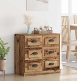 VidaXL Dressoir met lade Oud Hout 70 x 35,5 x 67,5 cm Bewerkt hout