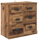 VidaXL Dressoir met lade Oud Hout 70 x 35,5 x 67,5 cm Bewerkt hout