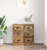 VidaXL Dressoir met lade Oud Hout 70 x 35,5 x 67,5 cm Bewerkt hout