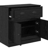 VidaXL Highboard met lade Zwart Eiken 70 x 35,5 x 67,5 cm Bewerkt hout