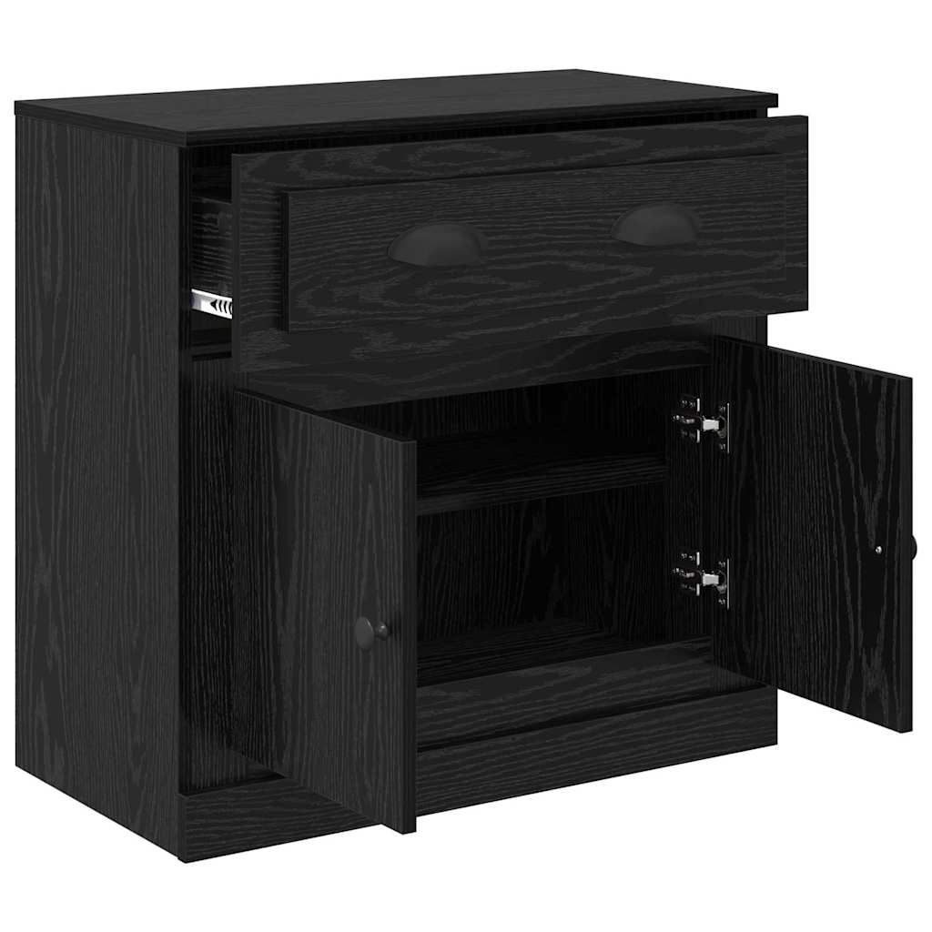 VidaXL Highboard met lade Zwart Eiken 70 x 35,5 x 67,5 cm Bewerkt hout
