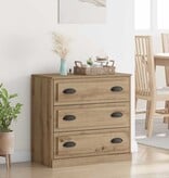 VidaXL Dressoir Artisan Eiken 70 x 35,5 x 67,5 cm Bewerkt hout