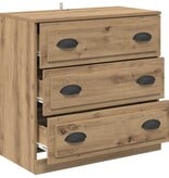 VidaXL Dressoir Artisan Eiken 70 x 35,5 x 67,5 cm Bewerkt hout