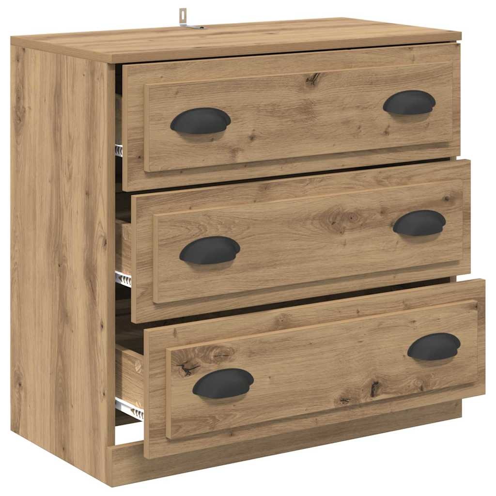 VidaXL Dressoir Artisan Eiken 70 x 35,5 x 67,5 cm Bewerkt hout