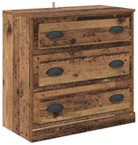 VidaXL Dressoir met lade Oud Hout 70 x 35,5 x 67,5 cm Bewerkt hout