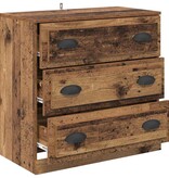 VidaXL Dressoir met lade Oud Hout 70 x 35,5 x 67,5 cm Bewerkt hout