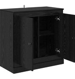 VidaXL Dressoir Zwart Eiken 70 x 35,5 x 67,5 cm Bewerkt hout