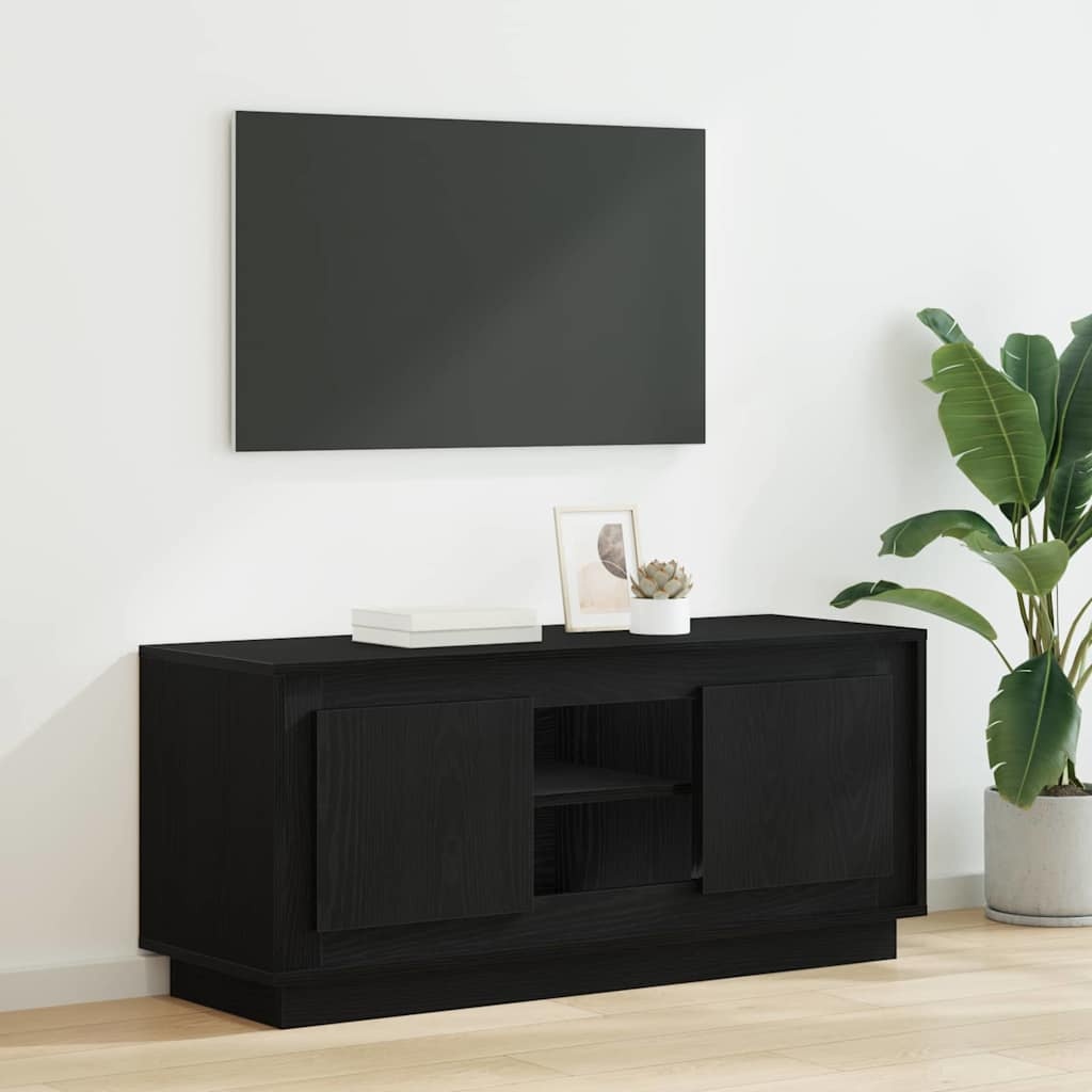 VidaXL TV-kast Zwart Eiken 102 x 35 x 45 cm Bewerkt hout