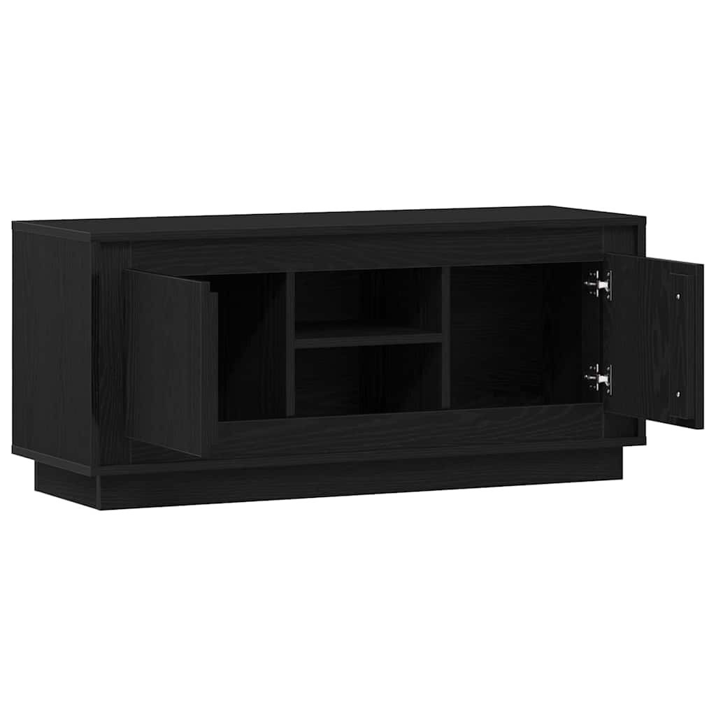 VidaXL TV-kast Zwart Eiken 102 x 35 x 45 cm Bewerkt hout