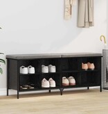 VidaXL Schoenenkast met plank met opslag Zwart Eiken 131 x 35 x 50 cm