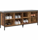 VidaXL Schoenenkast Oud Hout 131 x 35 x 50 cm Gemonteerd hout en ijzer