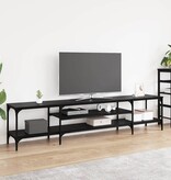 VidaXL TV-kast Zwart Eiken 201 x 35 x 45 cm Gemonteerd hout en ijzer