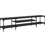 VidaXL TV-kast Zwart Eiken 201 x 35 x 45 cm Gemonteerd hout en ijzer