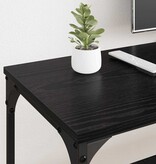 VidaXL TV-kast Zwart Eiken 201 x 35 x 45 cm Gemonteerd hout en ijzer